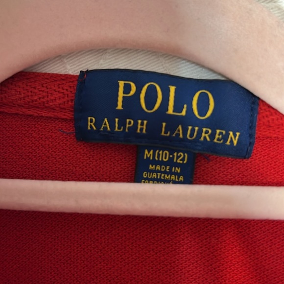 Boys Polo Ralph Lauren Red White Blue Short Sleeve Polo Shirt- Size Boys M 10-12 - Picture 3 of 5